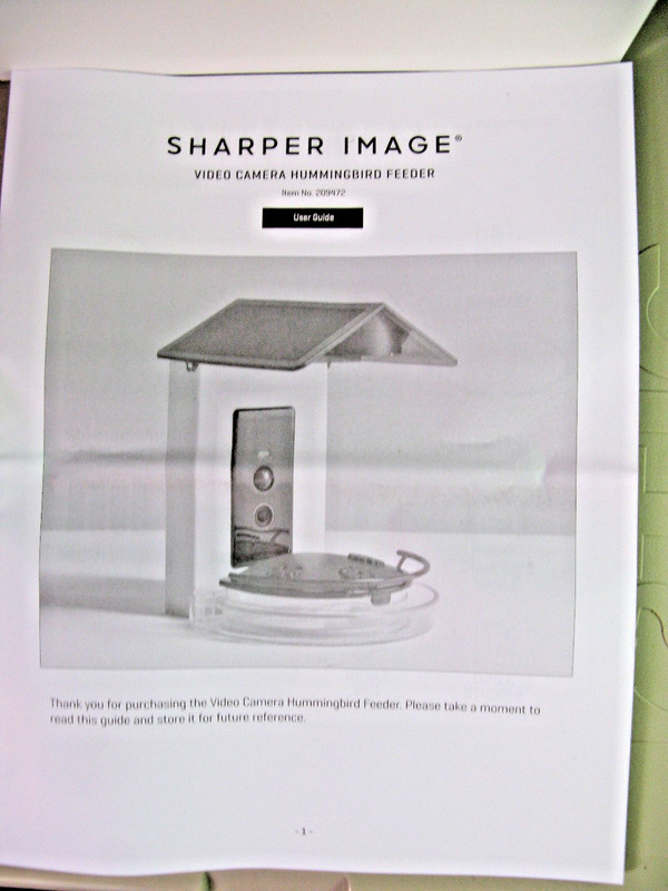 Hummingbird Feeder, Sharper Image Video Camera w/ Solar Panel 1080P HD Wi-Fi 2MP gallery