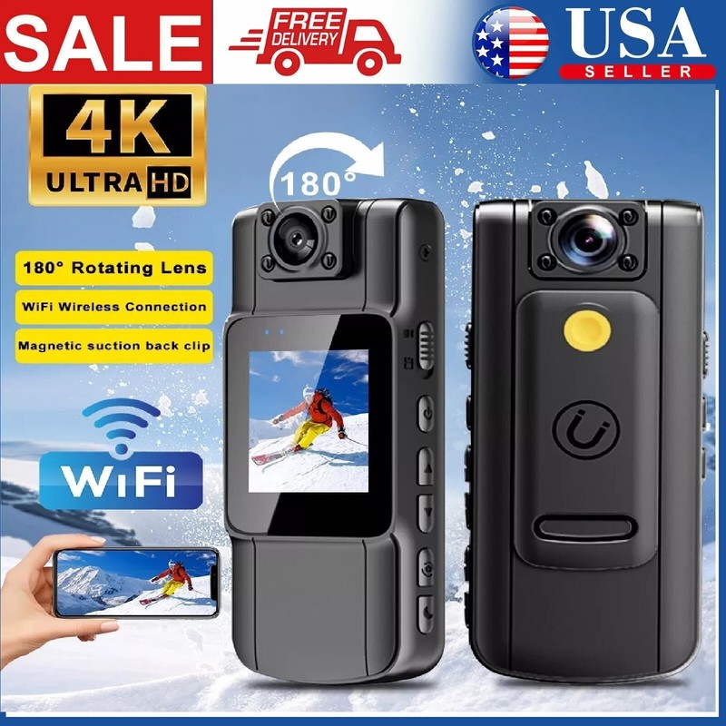 4K 1080P HD Wifi Mini Camera Handheld Back Clip IR Night Vision lowest price gallery