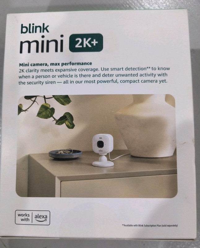 NEW 2 PACK Blink Mini 2k+ Cameras Indoor/Outdoor Plug-in 2K Video WHITE gallery