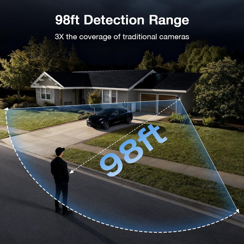 TKENPRO Solar Security Cameras Wireless Outdoor, 2.4GHz Wi-Fi, 24/7 Continuou... gallery