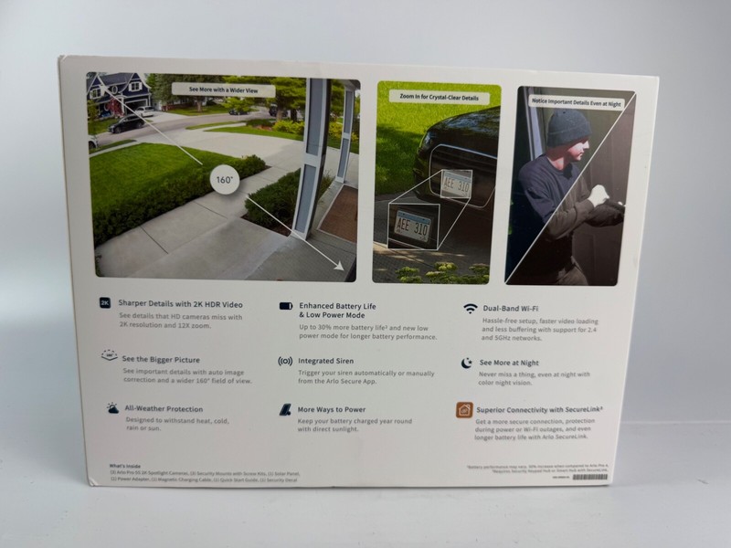 Arlo Pro 5S 2K Outdoor Security Camera * White * 3 CAMERA Pack System gallery