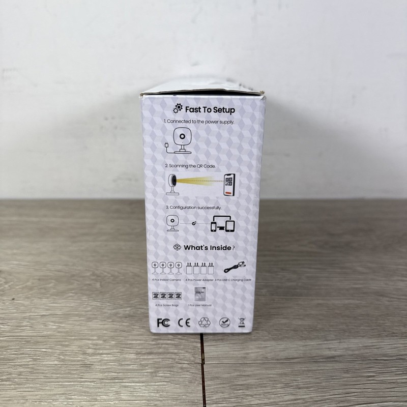 AMOROM 4x WiFi Indoor Security Camera w/ Night Vision & Motion Detection - WHITE gallery
