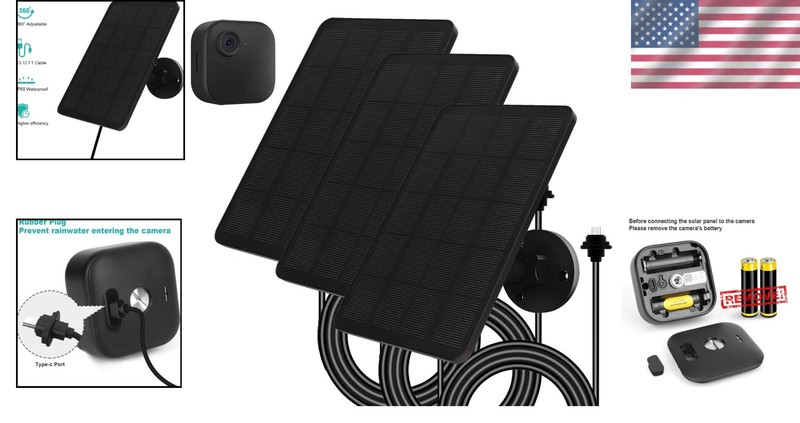 Blink Outdoor 4 Solar Panel 3 Pack 4W Monocrystalline USB-C Waterproof Charger gallery