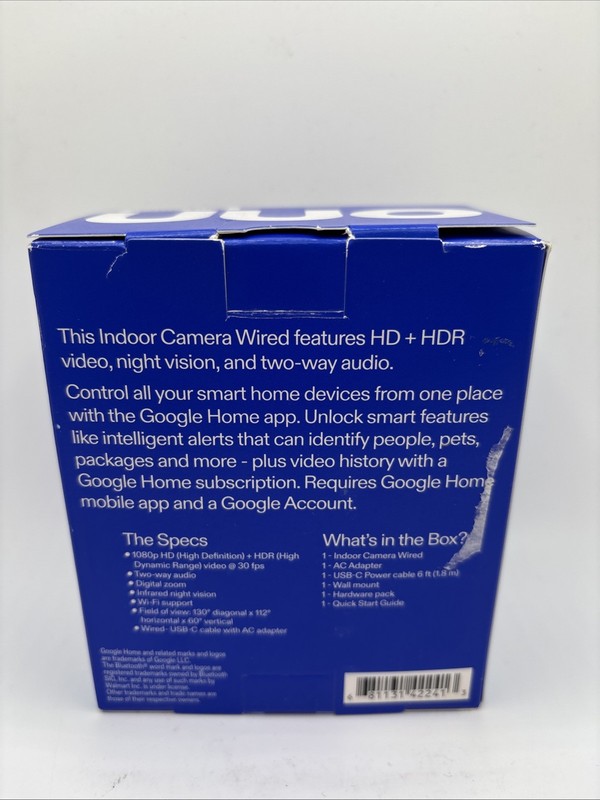 Onn Indoor Wired 1080p HD Security Camera – Works w/ Google Home – New/Open Box gallery