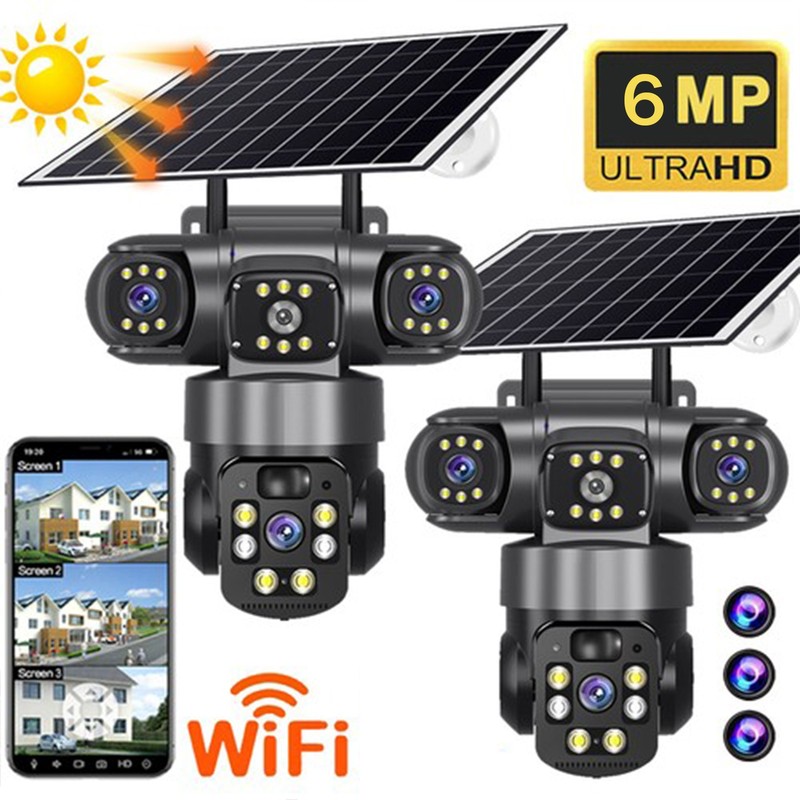 Solar Battery Powered Wireless WiFi Home Security Camera System Outdoor Pan/Tilt