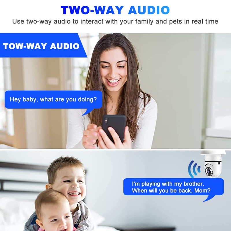 360° Panoramic WiFi IR IP E27 Light Bulb Camera 1080P HD Night Smart Home gallery