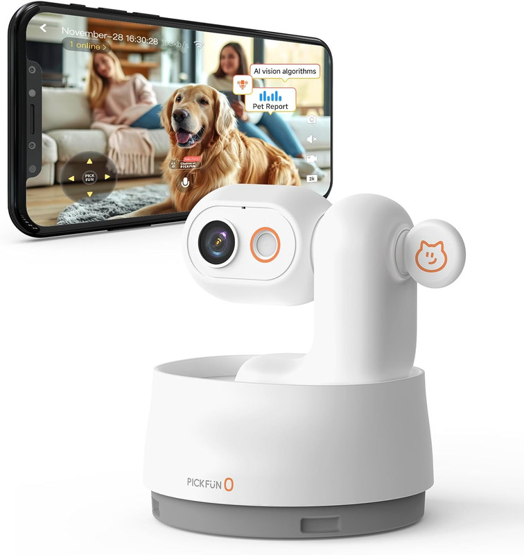 P0 Pet Camera: 2K 5MP AI Wireless Wifi Indoor Camera with 360° Pan-Tilt, Pet Beh gallery