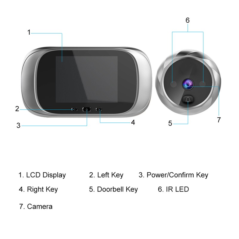Digital Door Viewer Peephole Door Doorbell 2.8-inch LCD Screen Night T0Y9 gallery