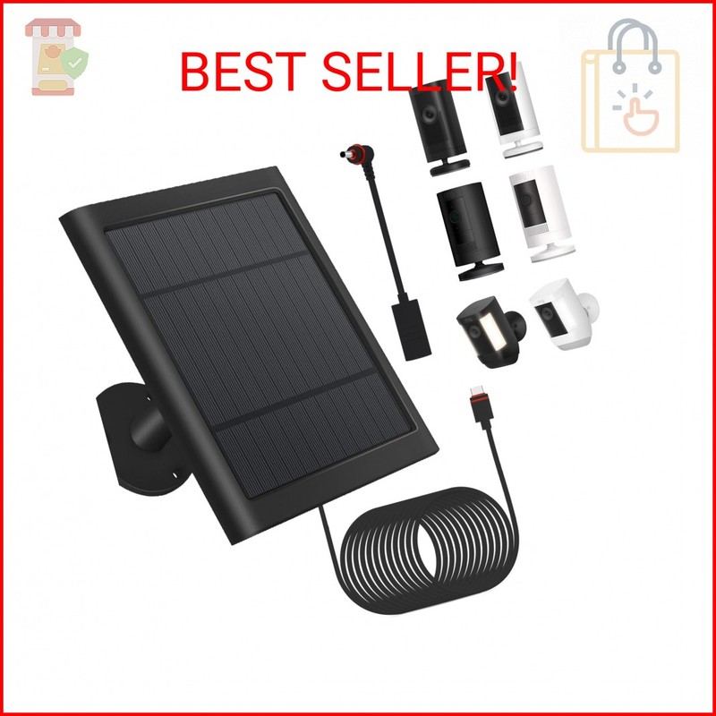 1 Pack – Solar Panel for Ring Security Camera Spotlight Cam Plus/Pro(Battery) St