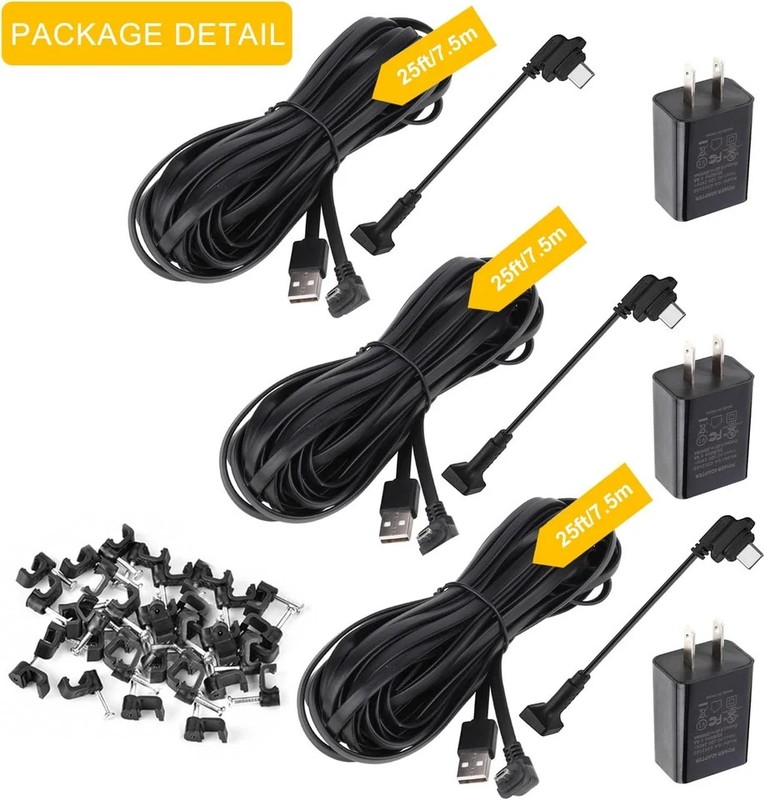 3 Pack 25Ft Outdoor Power Cord for Blink Cameras with Adapter and Weatherproof C gallery