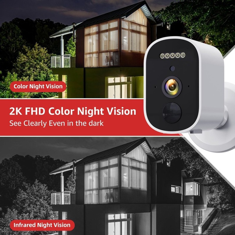 2K Outdoor HD Security Camera 3MP Wireless Battery Powered CCTV System gallery