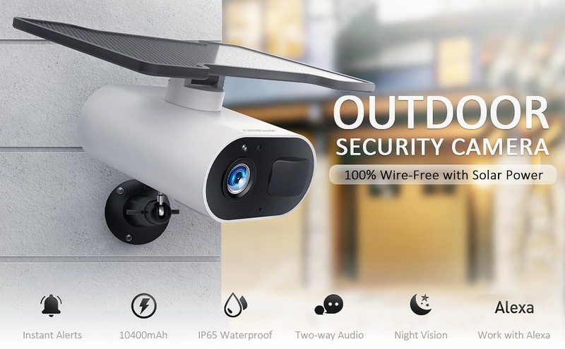 Security Camera Outdoor 1080P WiFi Solar Wireless IP Two-Way Talk 10400mAh Night gallery