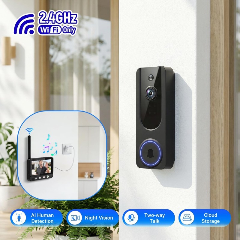 4.5" Display Doorbell Camera Night Vision gallery