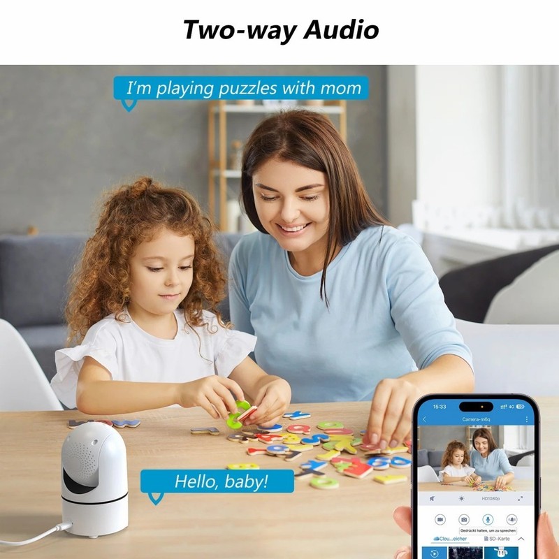 2pcs ieGeek 2.5K 5GHz WiFi Pet Dog Camera with Phone App, Security Camera gallery