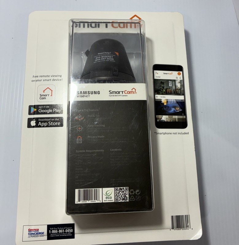 Samsung Wisenet SmartCam PT SNH-V6410PN 1080p Wi-Fi Pan Tilt Camera Sealed gallery