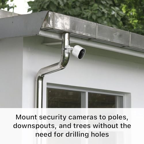 No-Drill Outdoor Security Camera Pole Mount, Universally Compatible with White gallery