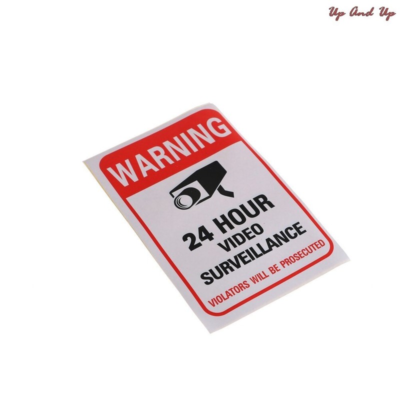 2 pcs Large Security video surveillance stickers