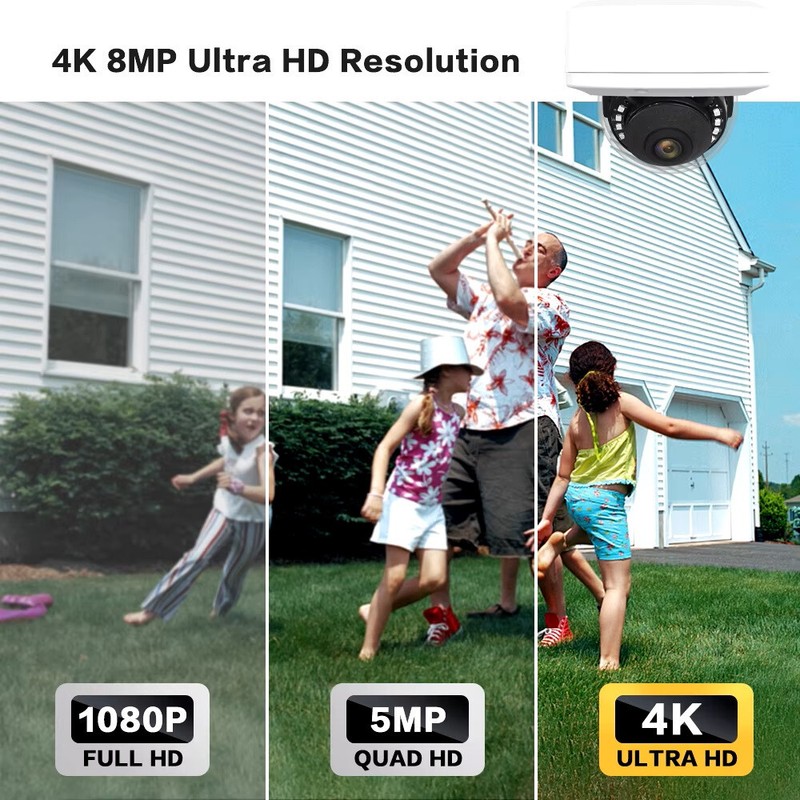 8MP 4K 1.8mm Fisheye Lens Panoramic View POE Camera For Hikvision NVR RSTP gallery