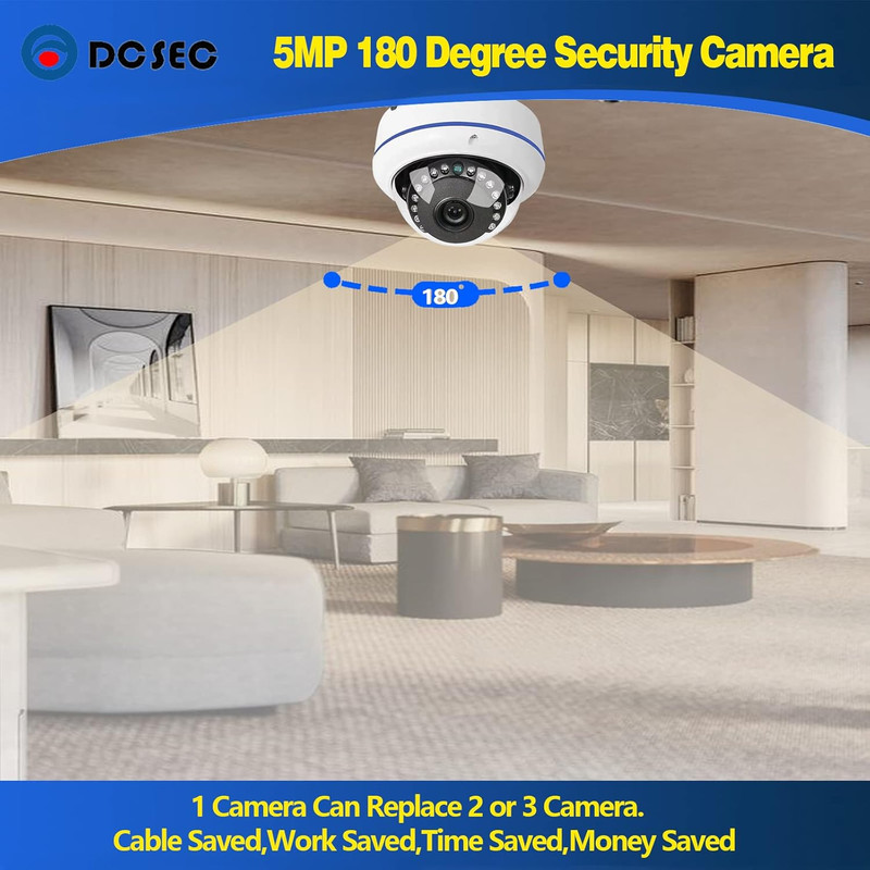 5MP 4MP 180 Degree Wide Angle Dome Security Camera HD-TVI/CVI/AHD/960H Analog 4 gallery