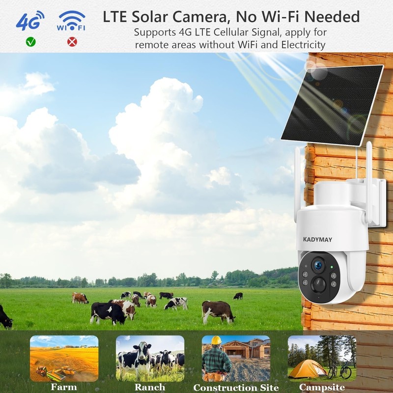 4G LTE Cellular Solar Security Cameras Wireless Outdoor, 2K No WiFi Need Sola... gallery
