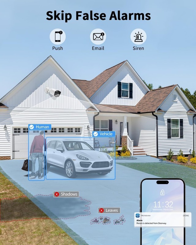 OHWOAI Wired Outdoor Security Camera System, 4K Ultra HD, 100FT IR Night Vision gallery