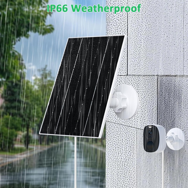 4W Solar Panel for Security Camera, Type-C/Micro USB Solar Charger for Rechar... gallery