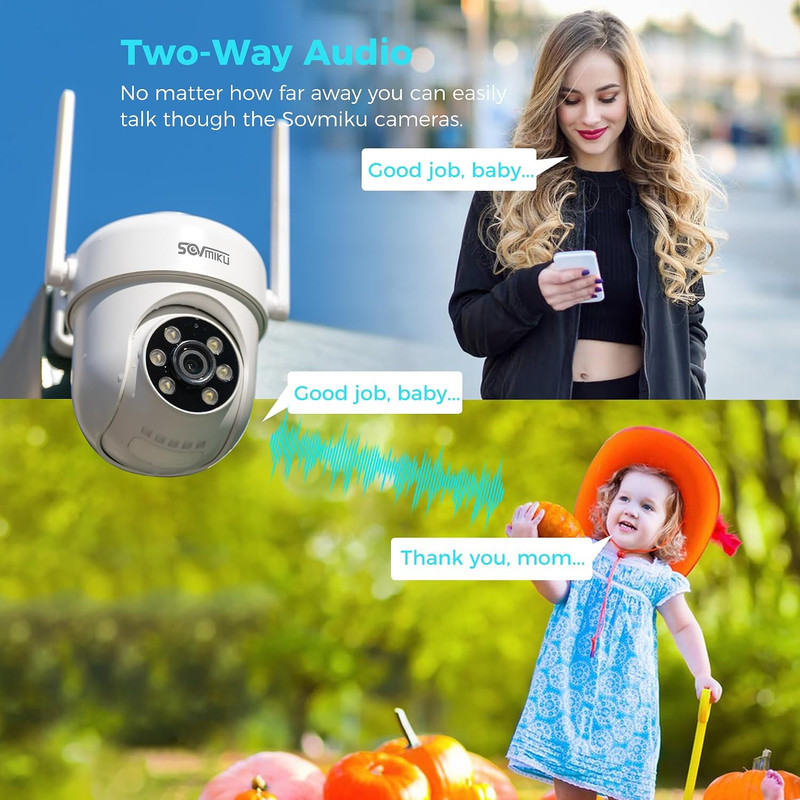 Vicohome 2K Outdoor Camera, Plug-In, 24/7 Recording, AI Tracking, Home Security, gallery