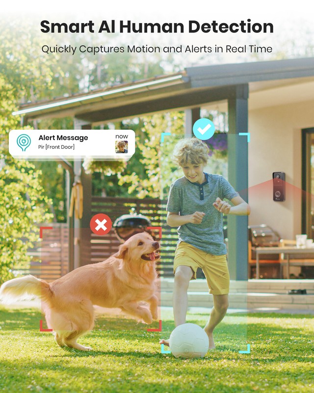 Camstro 3K WIFI Security Doorbell Camera HD 5MP Two Way Audio AI Human Detection gallery