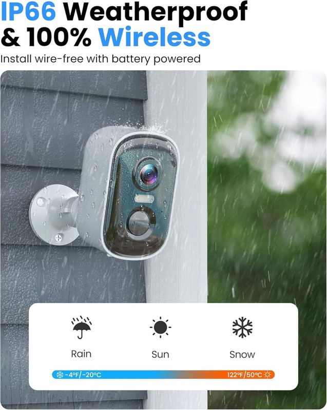 2 Pack 2K HD Wireless Outdoor Security Cameras with AI Detection & Night Vision gallery