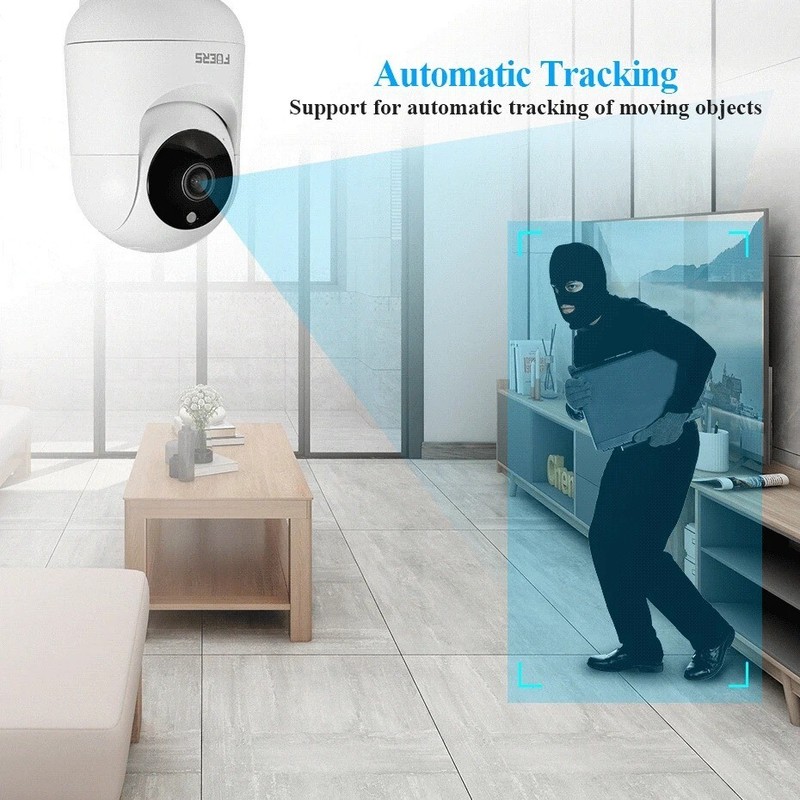 Fuers-Caméra IP de surveillance intérieure sans fil, suivi automatique gallery