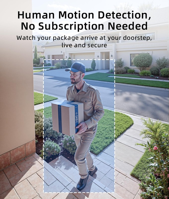 3MP Camera Doorbell Wireless Video- No Subscription Required | Free Human Mot... gallery