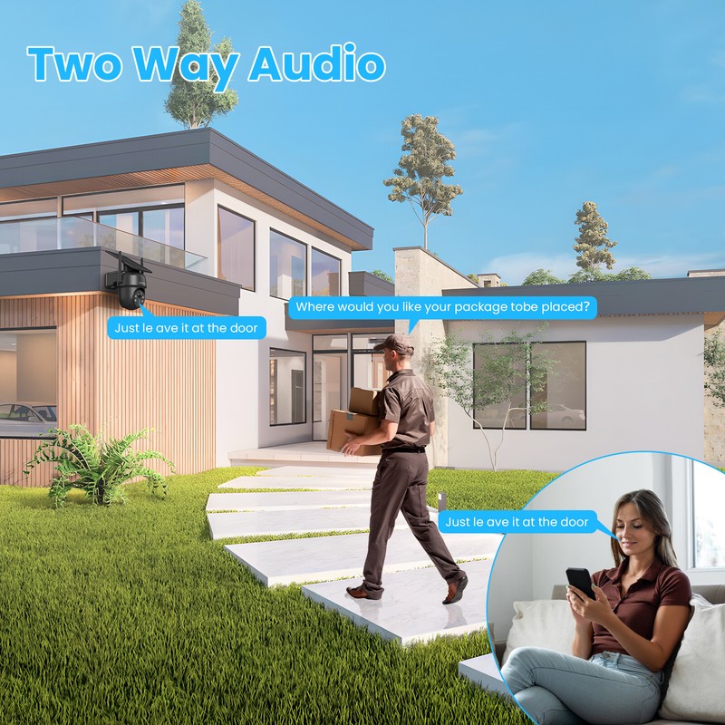 ANRAN 5MP Solar Security Camera 360° PTZ Wifi Battery Powered Home Outdoor gallery