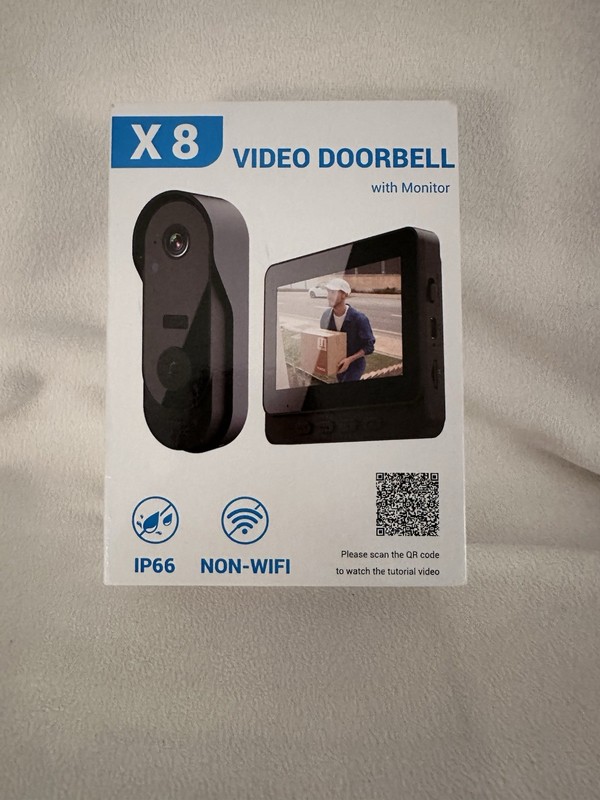X8 Video Doorbell Non-WiFi, Home Security System Outdoor Camera & Indoor Screen