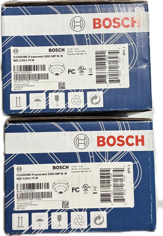 2X - Bosch FLEXIDOME IP Panoramic 5000 5MP Dome Camera White NUC-52051-F0-W