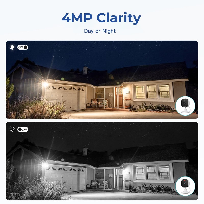 4MP Cameras for Home Security with Audio and Video, Indoor Security Camera fo... gallery