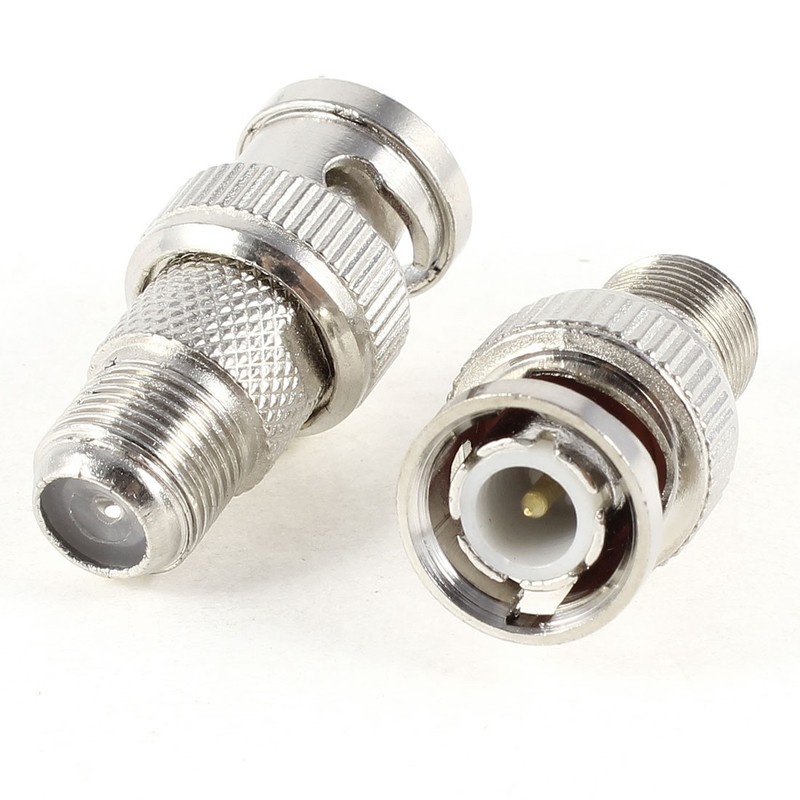 2pcs BNC Male to F-Type Female Jack Coax CCTV Cable Connector Coupler