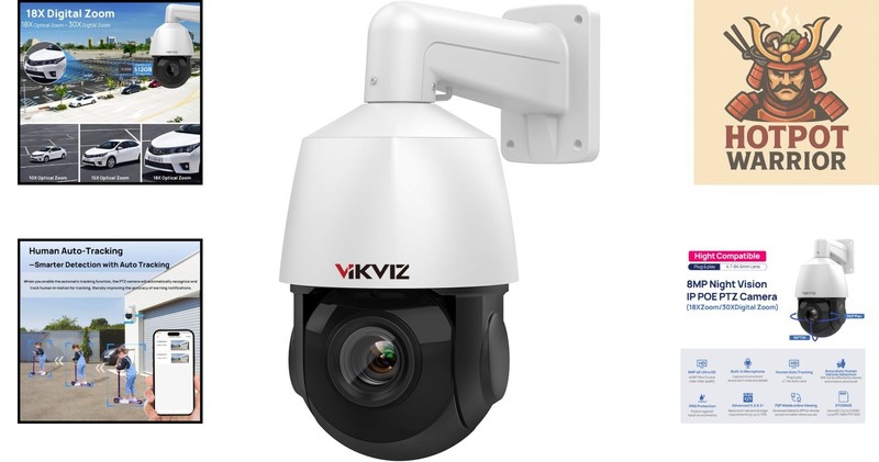 4K 8MP Outdoor PTZ POE Camera with 18X Zoom & Night Vision - Smart Security gallery