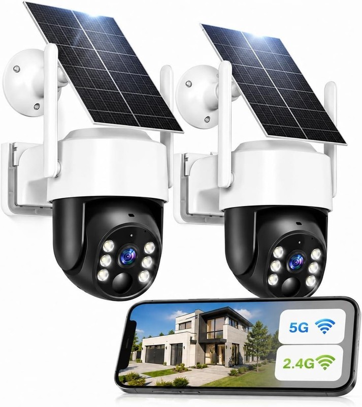 2K/4MP Solar Security Cameras System Wireless Outdoor, Battery Powered WiFi