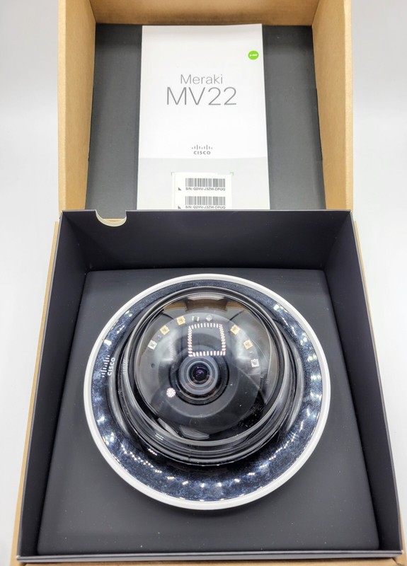 Cisco Meraki MV22-HW Variofocal HD PoE Dome Security Camera - New Open Box