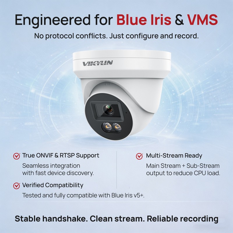 Vikylin 24H Full Color Turret Monitor 5MP Security POE Camera MIC Onvif Outdoor gallery