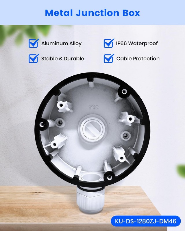 KU-DS-1280ZJ-DM46 Metal Security Camera Junction Box, Waterproof Mount Bracke... gallery