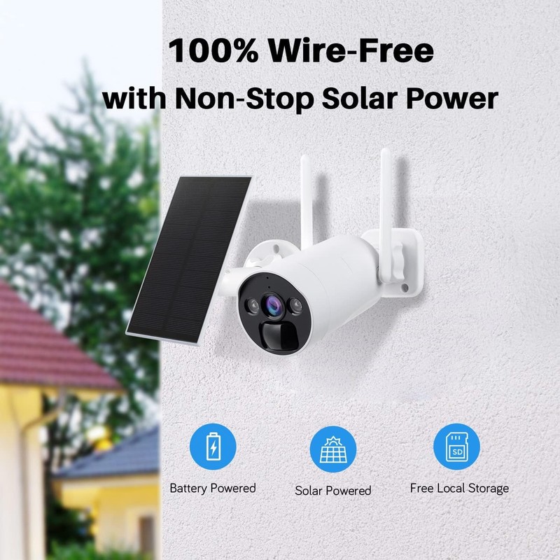 4MP Solar Wireless Security Camera System Outdoor 6x Bullet Cams 10CH NVR 500GB gallery