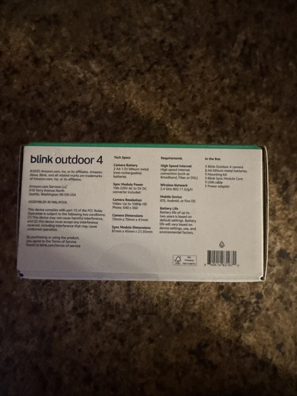 New Blink Outdoor 4 (4th Gen) Smart Security Camera Wire Free W/ Sync Module gallery