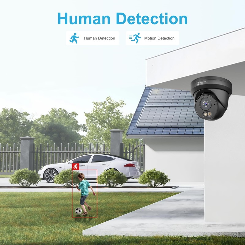 4MP PoE Camera Black, Turret Security IP Camera Outdoor Wired gallery