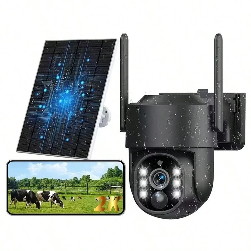 5G WiFi Solar Security Camera 4MP 360° Outdoor Wireless CCTV Night Vision IP66