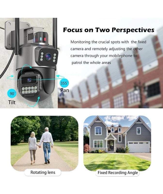 6MP Security Camera Outdoor, Dual Lens Outside Cameras AI Tracking, Color Night gallery