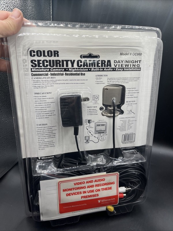 Wiscomm OC960 Color Security Camera with 100ft Cable - Day/Night, Audio gallery