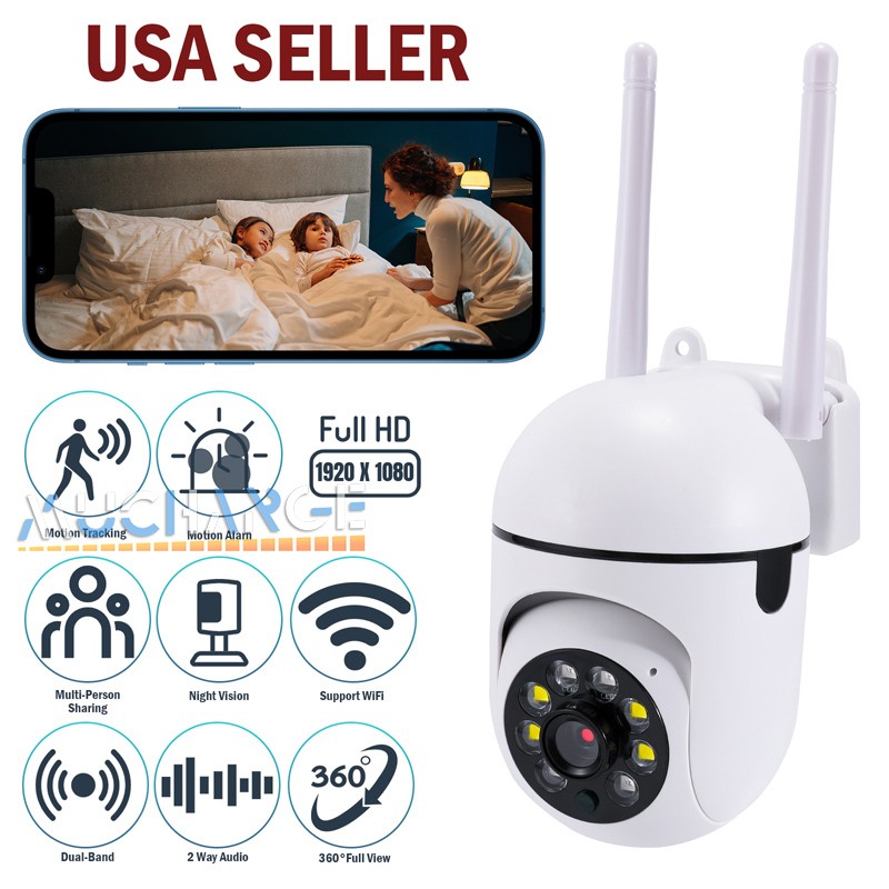 2PACK Mini Camera 360° 1080P Light Bulb Security Camera Wi-Fi Night Smart Home gallery