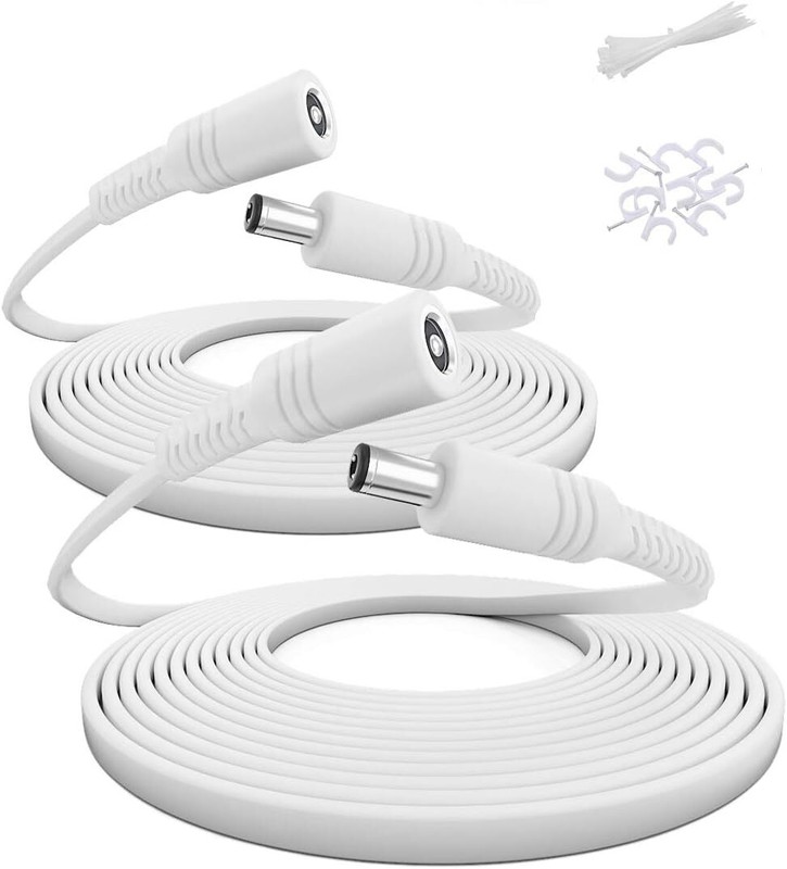 Itramax 20ft 12V DC Extension Cable (2-Pack),DC 2.1mm x 5.5mm 20FT, White