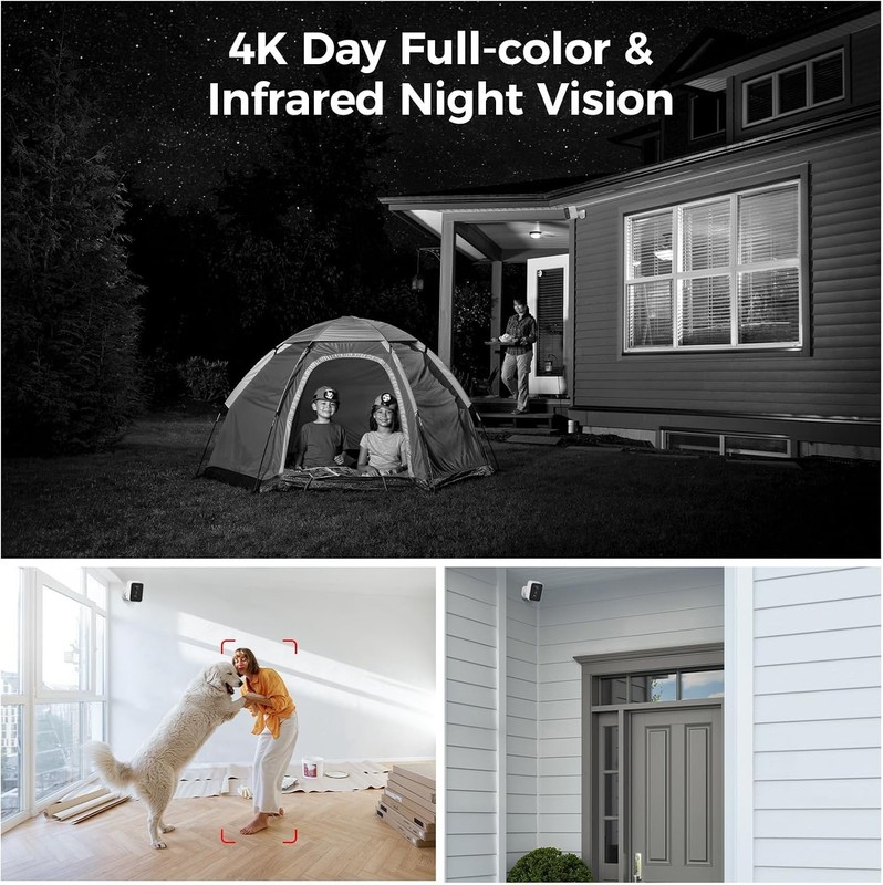 LNDU 4K Security Cameras Wireless Outdoor, Battery Security Camera 8MP Color gallery